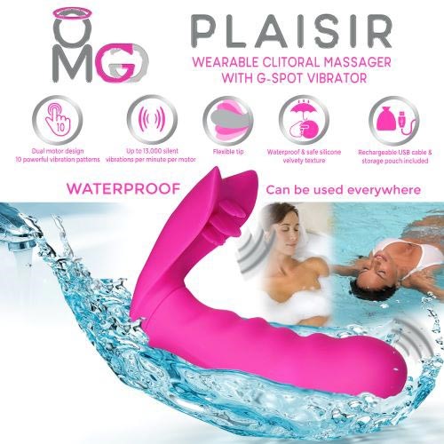 Omg Plaisir Wearable Clitoral Massager With G Spot Vibrator Pink Sex Toys At Adult Empire