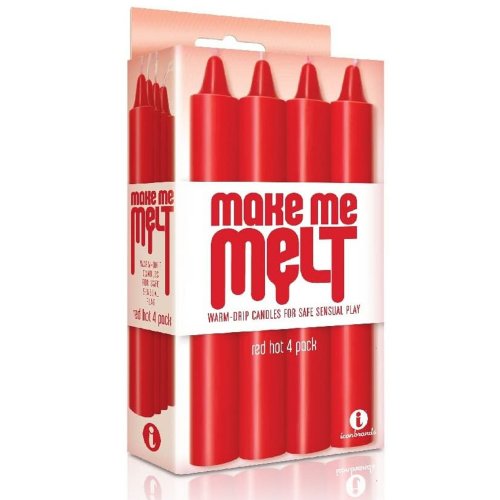 The 9's Make Me Melt Sensual Warm Drip Candles 4 Pack - Red 2 Product Image