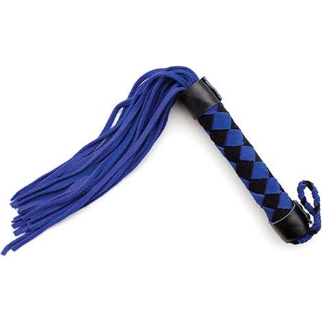 Plesur 15" Leather Flogger - Blue 1 Product Image