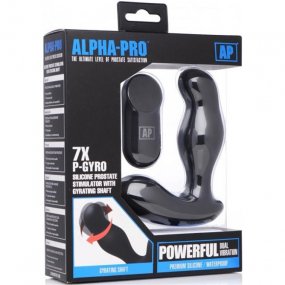 7X P-Gyro Silicone Prostate Stimulator with Gyrating Shaft - Black Product Image
