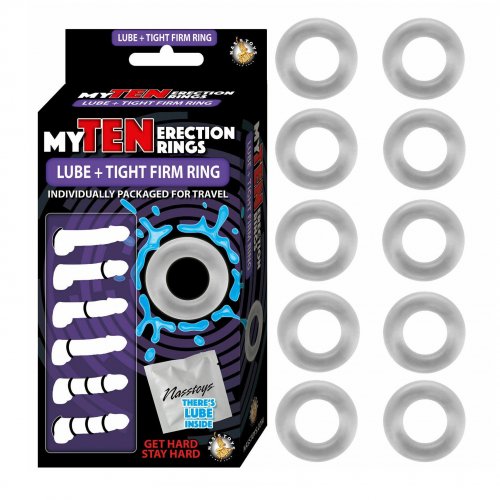 My Ten Erection Rings + Lube - Clear  1 Product Image