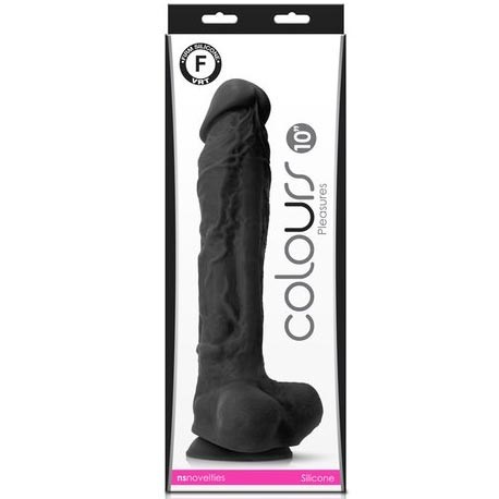 Colours Pleasures 10" Dildo - Black 2 Product Image