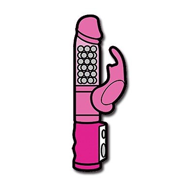 Wood Rocket Soft Enamel Pin - Pink Rabbit Vibe 2 Product Image