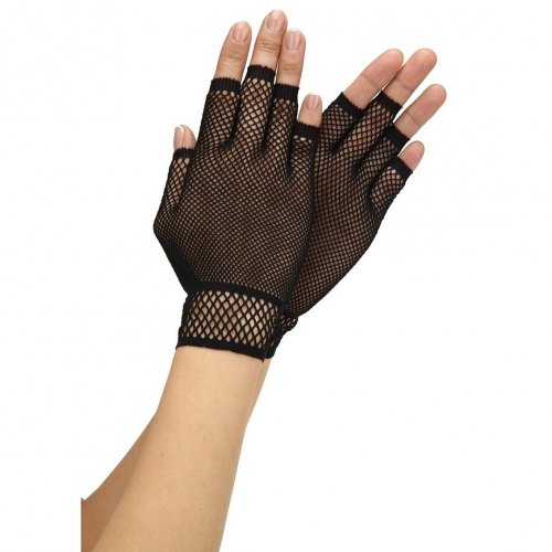 Baci Fingerless Fishnet Glove - Black 2 Product Image