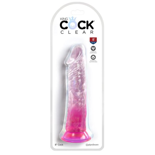 King Cock Clear 8" Dildo - Pink 2 Product Image