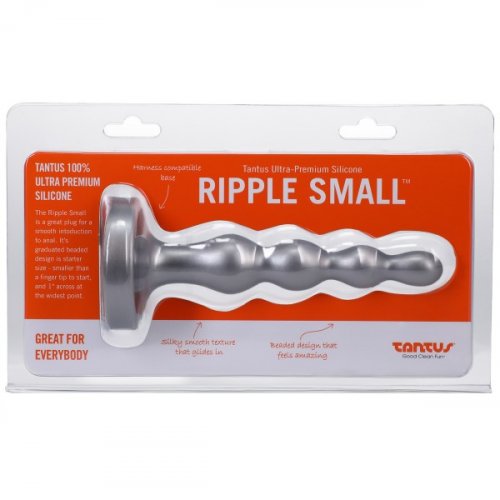 Tantus Small Ripple Beaded Anal Plug - Silver 2 Product Image