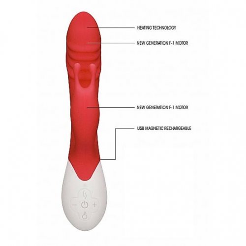 Shots Ignite Rechargeable Heating G Spot Rabbit Vibrator Red Sex 