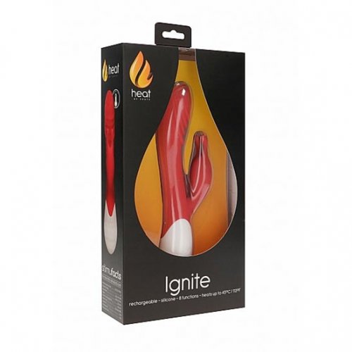 Shots Ignite Rechargeable Heating G Spot Rabbit Vibrator Red Sex 