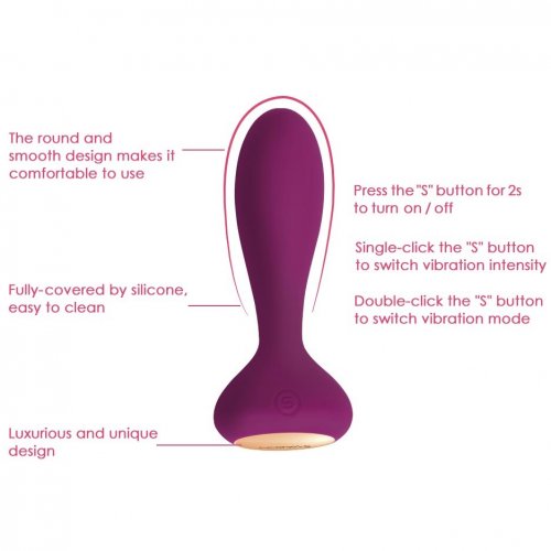 Svakom Julie Flexible Wearable Vibrating Anal Toy With Remote Violet 6500