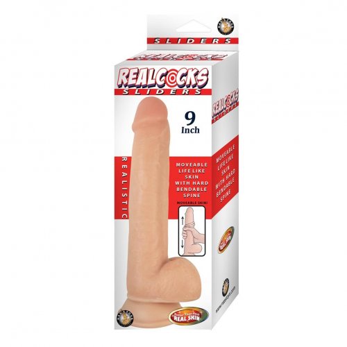 Realcock Sliders 9 Moveable Skin Suction Cup Dildo