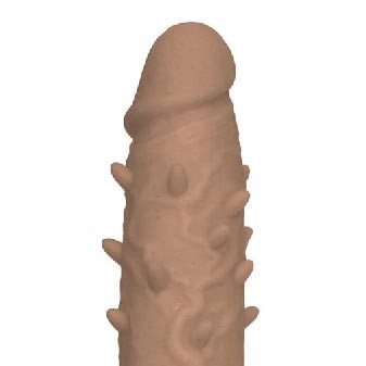 Natural Realskin Spike Vibrating Penis Xtender Brown Gay Sex Toys Gay Dvd Empire