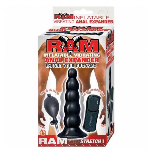 Ram Inflatable Vibrating Anal Expander Black Sex Toys