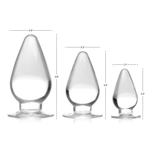 Triple Cones 3 Piece Anal Plug Set Clear Sex Toys At Adult Empire