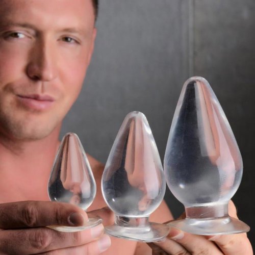 Triple Cones 3 Piece Anal Plug Set Clear Sex Toys And Adult Novelties Adult Dvd Empire