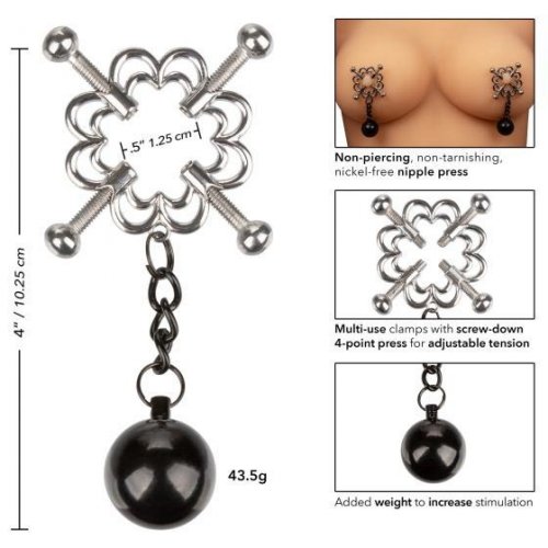 Nipple Play Nipple Grip 4 Point Weighted Nipple Presses Sex Toys At