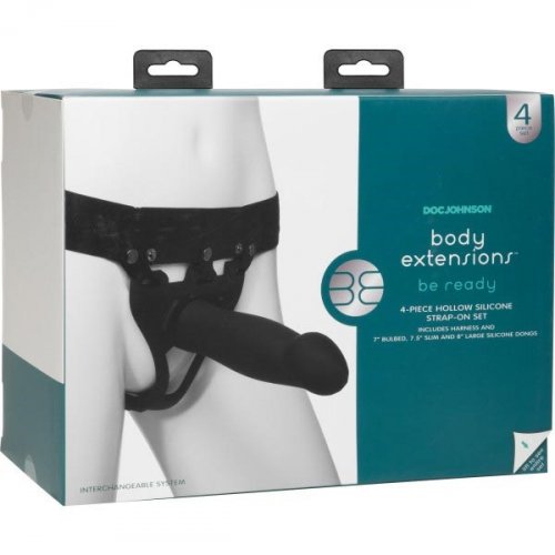 Body Extensions Be Ready 4 Piece Hollow Strap On Set Sex