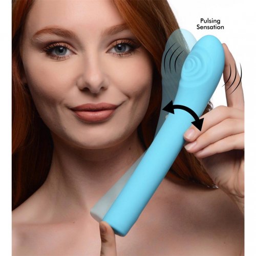 Inmi 5 Star 9x Pulsing G Spot Silicone Vibrator Teal Sex Toys At 