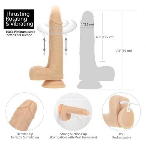 Naked Addiction Remote Control Rotating And Thrusting Rechargeable 75 3526