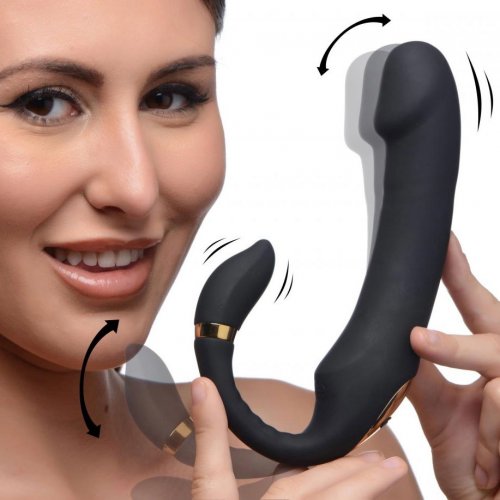Inmi Pleasure Pose Come Hither Vibrator With Poseable Clit Stimulator Black Sex Toys At 8282