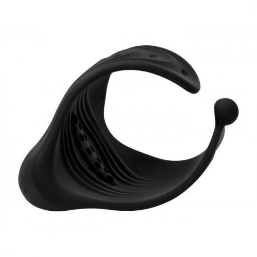 Trinity 10x Pleasure Stroke Vibrating Silicone Penis Sleeve Black Sex