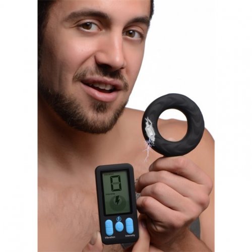 Zeus E Stim Pro Silicone Vibrating Cock Ring With Remote Control Sex Toys At Adult Empire 6157