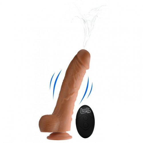 Loadz Vibrating Squirting 85 Dildo With Remote Control Caramel 0630