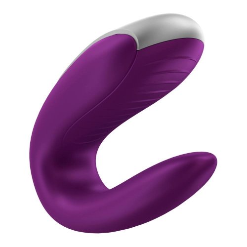 Satisfyer Double Fun Silicone Rechargeable Dual Vibrator With Remote Control Purple Sex Toys 9124