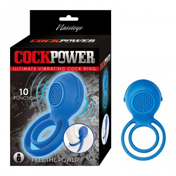 CockPower Ultimate Vibrating Cock Ring - Blue Image