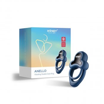 Anello App Compatible Vibrating Double Cock Ring with Clitoral Stimulator  Image