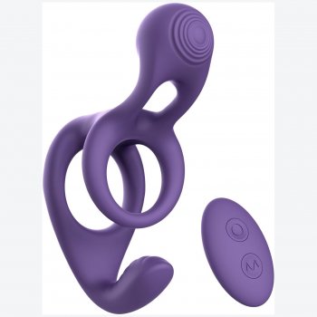 Tracy's Dog Gemster Silicone Couples Cock Ring with Remote and Testicle Stimulator Image