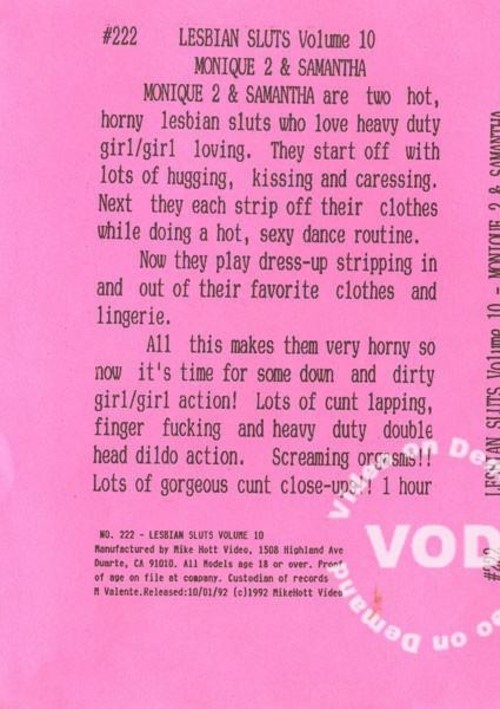 Lesbian Sluts! Volume 10 - Monique 2 &amp; Samantha