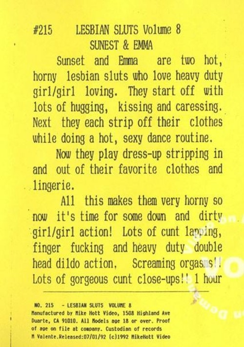 Lesbian Sluts! Volume 8