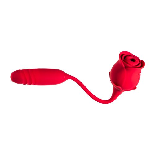 Sublime Flower Power Double Sided Dual Stim Suction And Thrusting Rose Vibrator Sex Toys At