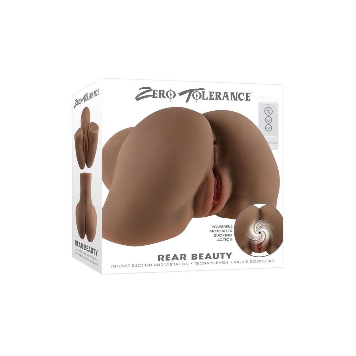 Zero Tolerance Rear Beauty Remote Controlled Life-like Vibrating and Suction Ass with Movie Download - Chocolate Sex