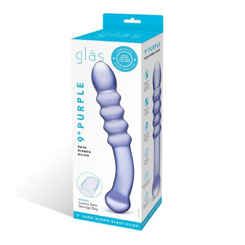 Glas Purple Rain Ribbed Dildo Sex Toy Hotmovies