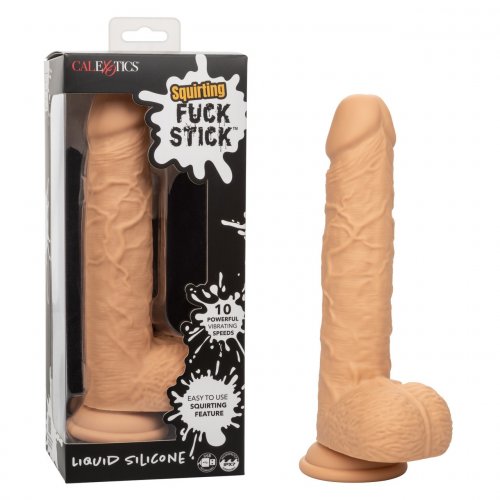 Squirting Fuck Stick Vibrating Suction Cup Dildo Ivory Gay Sex