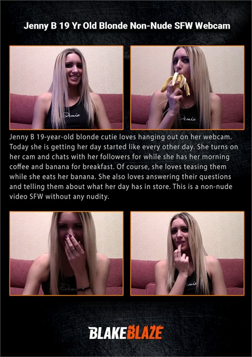 Jenny B 19 Yr Old Blonde Non-Nude SFW Webcam