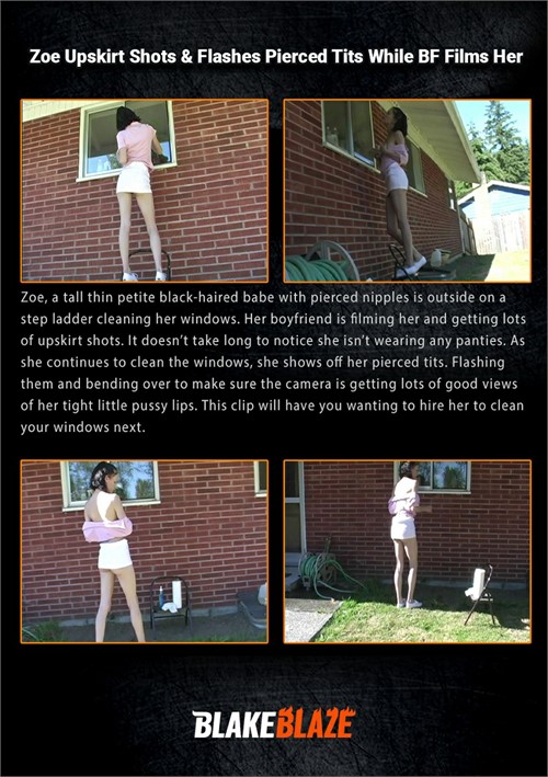 Zoe Upskirt Shots &amp; Flashes Pierced Tits While BF Films Her