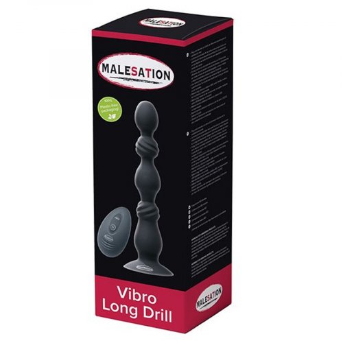 Malesation Vibro Long Anal Drill Probe - Black