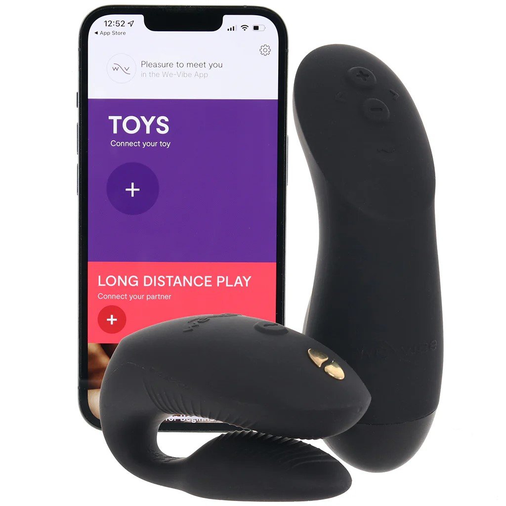 We-Vibe Chorus Pro Couples Vibrator with Squeeze Technology Remote - Satin  Black Sex Toy | GameLink