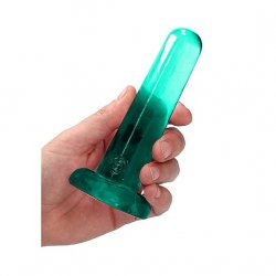 Real Rock 5.3" Crystal Clear Non-Realistic Suction Cup Dildo - Turquoise Boxcover