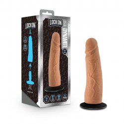 Lock On Dynamite 7" Dildo with Suction Cup Adapter - Mocha Lock On Dynamite 7" Dildo with Suction Cup Adapter - Mocha Boxcover