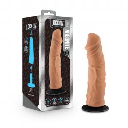 Lock On Argonite 8" Dildo with Suction Cup Adapter - Mocha Lock On Argonite 8" Dildo with Suction Cup Adapter - Mocha Boxcover