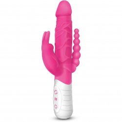 Rabbit Essentials: Slim Realistic Double Penetration Rabbit With Rotating Beads - Pink Rabbit Essentials: Slim Realistic Double Penetration Rabbit With Rotating Beads - Pink Boxcover