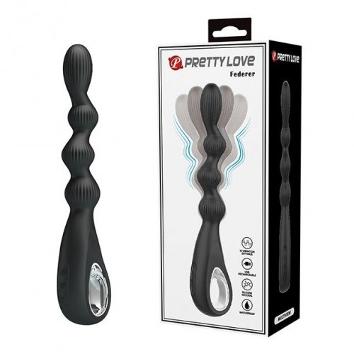 Pretty Love Federer Vibrating Beaded Anal Probe - Black | Sex Toys & Adult Novelties @ Top Rated Gay Porn Store Pretty Love Federer Vibrating Beaded Anal Probe - Black | Sex Toys & Adult Novelties @ Top Rated Gay Porn Store