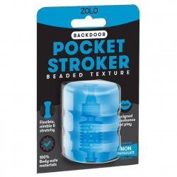 Zolo Backdoor Pocket Stroker - Ribbed Texture - Blue Zolo Backdoor Pocket Stroker - Ribbed Texture - Blue Boxcover