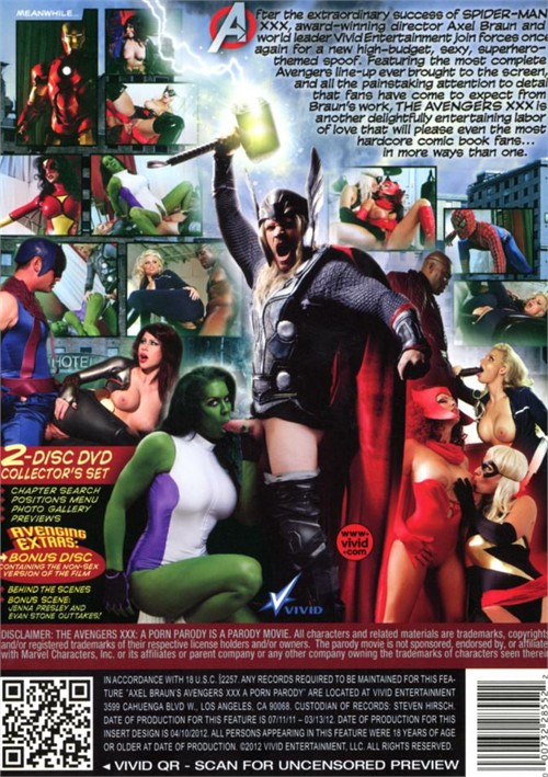 Back cover of The Avengers XXX: A Porn Parody