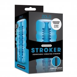 Zolo Backdoor Stroker - Squeezable Vibrating Stroker - Blue Zolo Backdoor Stroker - Squeezable Vibrating Stroker - Blue Boxcover