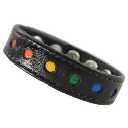 M2M Rainbow Ring Leather with 5 Snaps - Black M2M Rainbow Ring Leather with 5 Snaps - Black Boxcover