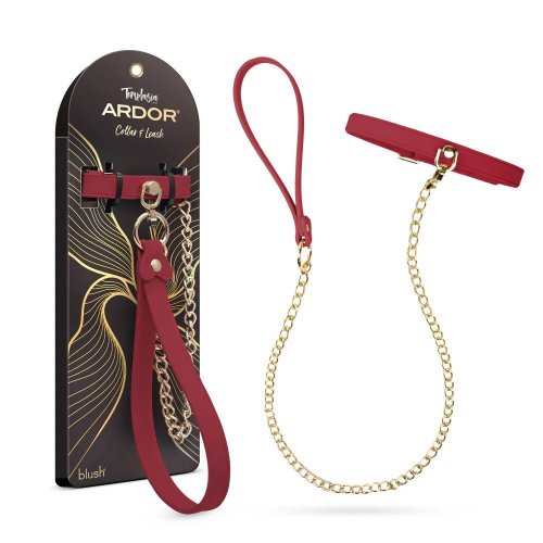 Temptasia Ardor Silicone Collar & Leash - Red | Sex Toys & Adult Novelties  @ Chanel Preston Store